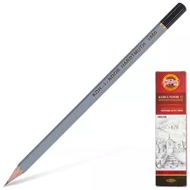 Карандаш чернографитный Koh-i-noor, 1 шт., "Gold Star", HB, без резинки, корпус серый, заточенный, 18600hb00104