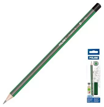 Карандаш чернографитный Milan B, б/ласт., трехгранный, 071230212