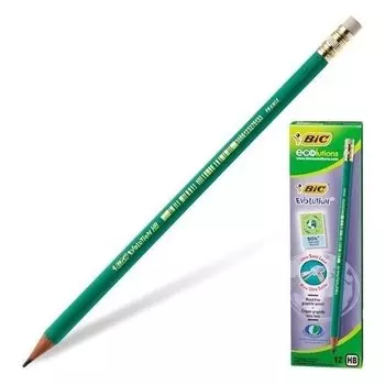 Карандаш чернографитный с ластиком Evolution HB