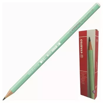 Карандаш чернографитный Stabilo Schwan Pastel 421 HB кругл.,б/ласт,зеленый