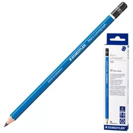 Карандаш чернографитный Staedtler премиум (Германия), 1 шт., "Mars Lumograph", 3B, без резинки, грифель 2,5 мм, 100-3b