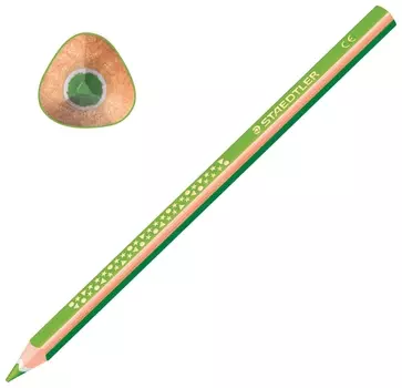 Карандаш цветной утолщенный Staedtler "Noris Club", 1 шт., трехгранный, грифель 4 мм, салатовый, 1284-50