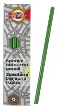Карандаш незаточенный 4.3 мм, Koh-i-noor 3263/3, по стеклу, металлу, пластику, зелёный, L=175 мм