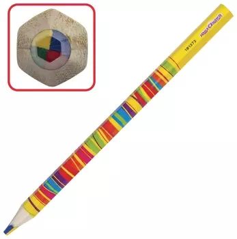 Карандаш с многоцветным грифелем, 1 шт., юнландия "Magic", утолщенный, заточенный, 181373