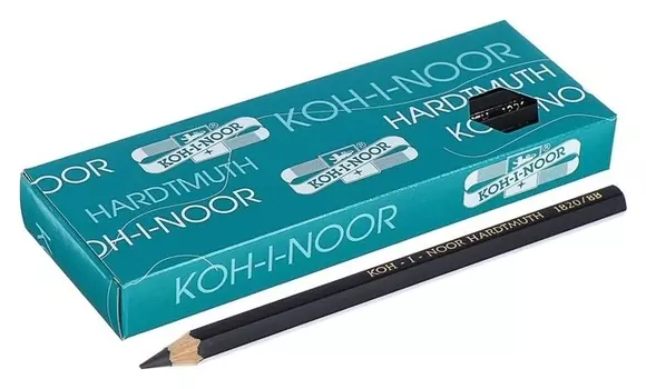 Карандаш утолщенный чернографитный 5.6 мм, Koh-i-noor Jumbo Black Star 1820 8B, L=175 мм