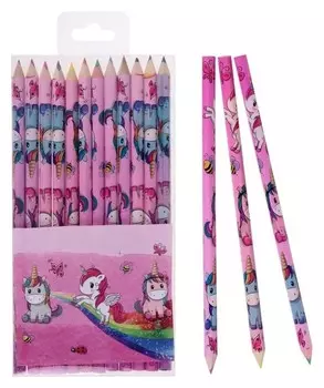 Карандаши 12 цветов "Единороги"