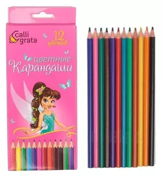 Карандаши 12 цветов "Принцесса"