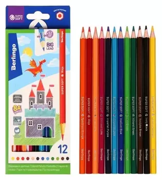 Карандаши 12 цветов "Замки"