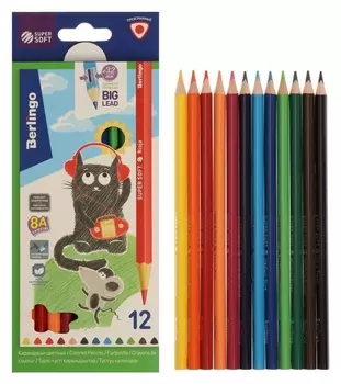 Карандаши 12 цветов "Жил-был кот"