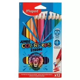 Карандаши 12цв. Maped Color'peps Jumbo Strong макси, пласт.,в карт.коробке, подвес