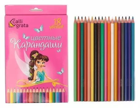 Карандаши 18 цветов "Принцесса"