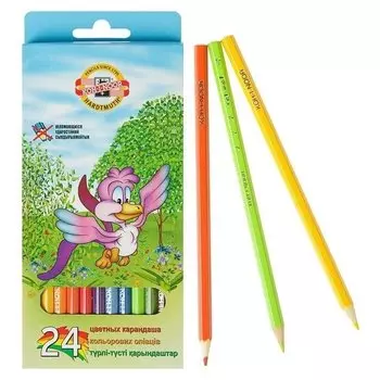 Карандаши 24 цвета "Птицы"