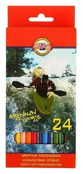 Карандаши 24 цвета "Спорт", европодвес