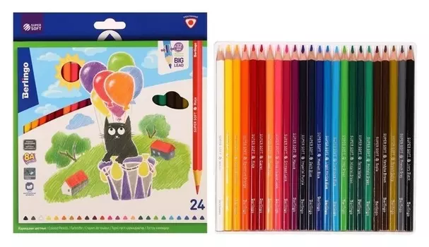 Карандаши 24 цветов "Жил-был кот"