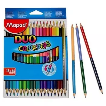 Карандаши 36 цветов 18 штук Color Peps