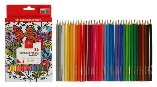 Карандаши 36цв Koh-i-noor Teenage 3555, с точилкой, карт/уп, европодвес