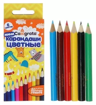 Карандаши 6 цветов мини Школа талантов