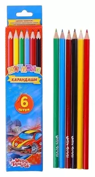 Карандаши 6 цветов «Школа талантов», «машинка»