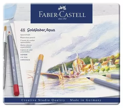Карандаши акварельные Faber-castell Goldfaber Aqua, 48цв,метал.короб,114648