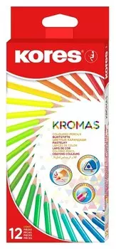 Карандаши цветные 12цв 3-гран Kores Kromas 93391