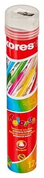 Карандаши цветные 12цв 3-гран,точилка,тубус Kores 93313