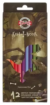 Карандаши цветные 12цв 6-гран Koh-i-noor Dino 3592