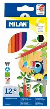 Карандаши цветные 12цв 6-гран Milan, 80012