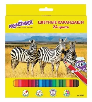 Карандаши цветные 24 цвета "Мир животных"