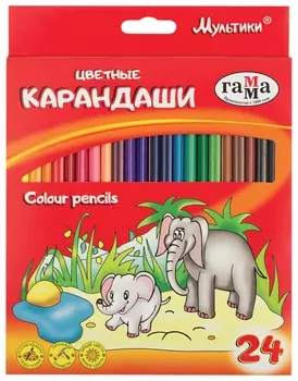 Карандаши цветные 24 цвета "Мультики"
