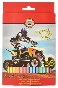 Карандаши цветные 36цв 6-гран Koh-i-noor Sport 3555