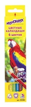 Карандаши цветные 6 цветов "Мир животных"
