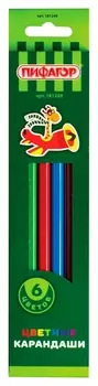 Карандаши цветные 6 цветов пластик181249