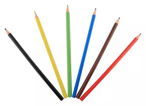 Карандаши цветные 6цв, 6-гран, пласт.корпус
