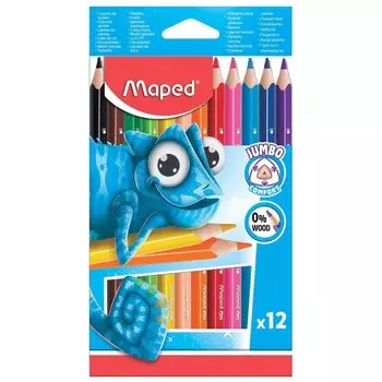 Карандаши цветные утолщенные 12 цветов Pulse