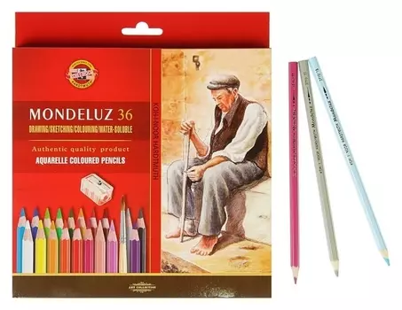 Карандаши художественные 36 цветов, Koh-i-noor Mondeluz 3712, акварельные, в картонной упаковке