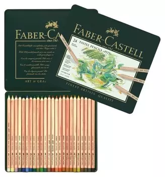 Карандаши пастельные 24цв./мет.кор Faber-castell Pitt 112124