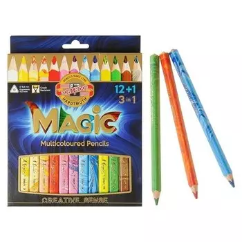 Карандаши с многоцветным грифелем 13 штук Magic