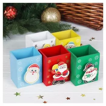 Карандашница деревянная "Рождество"