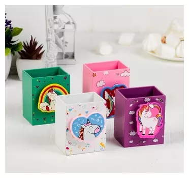 Карандашница «Единороги» 7×5×8 см