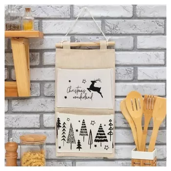 Кармашек текстильный этель "Christmas" 2 отделения, 41х20 см