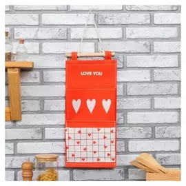 Кармашек текстильный этель "Love Is" 2 отделения, 41х20 см