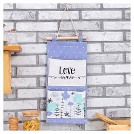 Кармашек текстильный этель "Незабудки" 2 отделения, 41х20 см