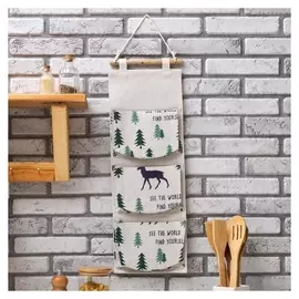 Кармашек текстильный "Елочки" 3 отделения, 58х20±2 см