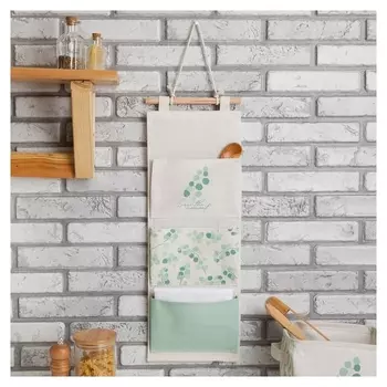 Кармашек текстильный "Эвкалипт" 3 отделения, 56х20 см