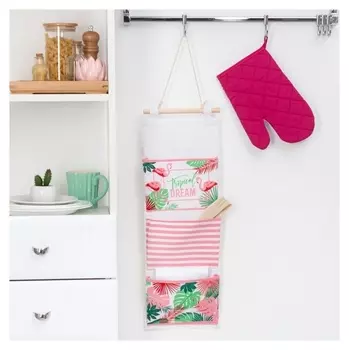 Кармашек текстильный "Tropical Dream" 3 отделения, 20х56 см