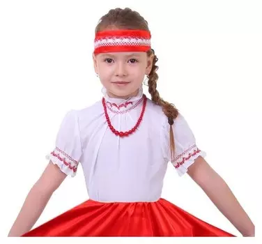 Карнавальная блузка белая, р.32