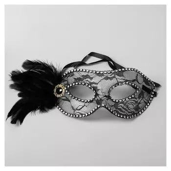 Карнавальная маска «Леди», с пером