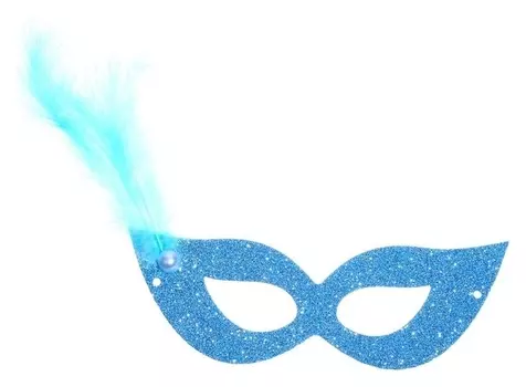 Карнавальная маска с пером, цвет голубой