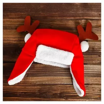 Карнавальная шапка "Ушанка" с рожками