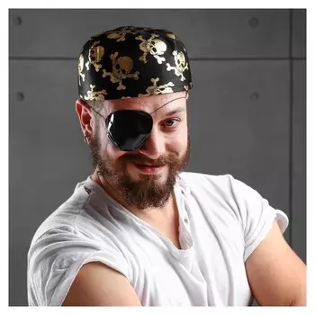 Карнавальная шляпа-бандана «Пират», с черепами, р-р 56-58